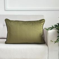 Capa de Almofada Veludo Decorativa 45x30 Verde Oliva