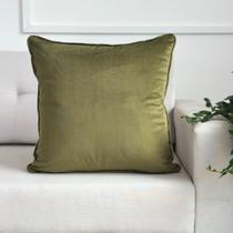 Capa de Almofada Veludo Decorativa 45x45 Verde Oliva Capa de Almofada Veludo Decorativa 45x45 Verde Oliva
