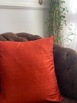 Capa de Almofada Vermelha de Seda Pura 45x45cm para Decoração