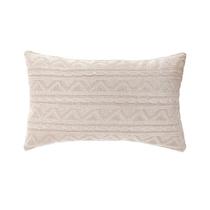 Capa De Almofada Vivain Rineira Tricô Duplada Bege 30X50Cm