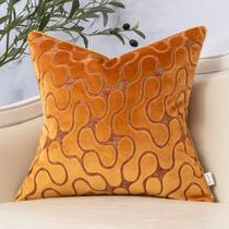 Capa de almofada Yangest Orange Yellow Wavy Velvet 45x45cm