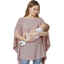 Capa de amamentação BeBeJoJo em tricô tipo poncho com aberturas laterais, mauve Capa de amamentação BeBeJoJo em tricô tipo poncho com aberturas laterais, mauve
