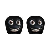Capa De Apoio De Cabeça Para Carro Com Estampa De Olhos Grandes De Halloween, Universal, Preta, Capa De Apoio De Cabeça Para Carro Com Estampa De Olhos Grandes De Halloween, Universal, Preta,