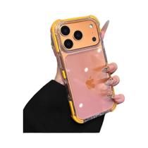 Capa De Armadura Ultra Fina Transparente Laranja Para iPhone 17 16 15 14 pro Max, Capa Traseira De
