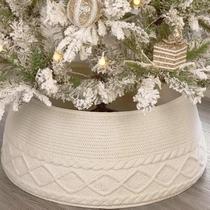 Capa De Árvore De Natal Rústica Em Tricô Para Base De Árvore De Natal