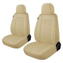 Capa de assento de carro CAROMOP Faux Leather 2 Front Set Bege