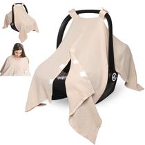 Capa de assento de carro de bebê Boryokun Muslin leve e respirável