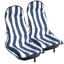 Capa de assento de carro LoyaGour Blue Stripe impermeável, 2 unidades