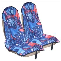 Capa de assento de carro LoyaGour Dinosaur impermeável 75x150cm 2 unidades Capa de assento de carro LoyaGour Dinosaur impermeável 75x150cm 2 unidades