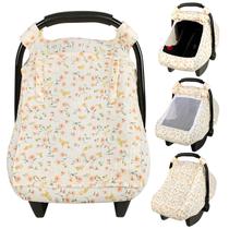 Capa de assento de carro para bebê DAYEEBALL Summer Muslin Red Flower Capa de assento de carro para bebê DAYEEBALL Summer Muslin Red Flower
