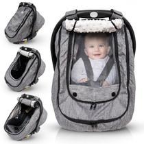 Capa de assento de carro para bebês HippoBaby impermeável à prova de vento cinza