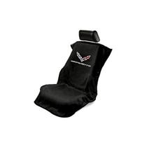 Capa de assento Seat Armour Toalha preta para Corvette C7