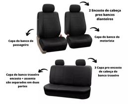 capa de banco 100% em couro preto para Fiesta New 2011 /2022