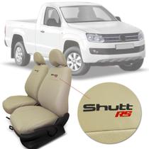 Capa de Banco Amarok CS 2010 a 2011 Esportiva Bege Com Textura Perfurada Shutt RS