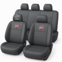 Capa De Banco Couro Cinza Automotivo Fiat Uno Mille Elba Palio