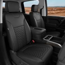 Capa de Banco de Couro Personalizada RIDEPOSH para Silverado/Sierra 1500 2019-2026, 2500HD 3500HD 2020-2026 Cabine Dupla Conjunto Completo com Capa para Assento Dobrável (Versão com Apoio de Braço e Compartimento), Acessórios para Caminhão