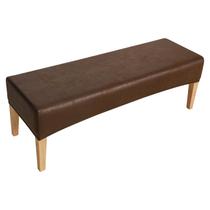Capa de banco de jantar FORCHEER Brown Leather Look 130-140 cm