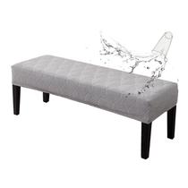 Capa de banco de sala de jantar impermeável, jacquard elástico, cinza claro Capa de banco de sala de jantar impermeável, jacquard elástico, cinza claro