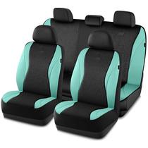 Capa de Banco para Carro Skechers, Capa de Banco em Couro com Tecnologia GOGA Mat, Capa de Banco Impermeável, Conjunto Completo, Compatível com Airbag, Ajuste Universal Confortável para a Maioria dos Carros, Vans, Caminhões e SUVs, Verde Menta
