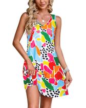 Capa de banho SimpleFun, decote em V, sem mangas, azul claro, S