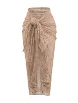 Capa de banho ZAFUL Split Thigh Crochet Beach Khaki XL Capa de banho ZAFUL Split Thigh Crochet Beach Khaki XL