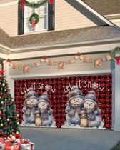 Capa de banner de porta de garagem Cantando no Natal 183x396cm