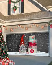 Capa de banner de porta de garagem Cantando no Natal 183x396cm