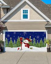 Capa de banner de porta de garagem Cantando no Natal 183x396cm