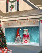 Capa de banner de porta de garagem Cantando no Natal 2,1 x 4,9 m Capa de banner de porta de garagem Cantando no Natal 2,1 x 4,9 m