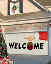 Capa de banner de porta de garagem Cantando no Natal 213x488cm