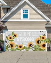 Capa de banner de porta de garagem HOPE STRONG Sunflower 213x488cm