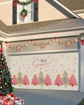 Capa de banner de porta de garagem Singingin Christmas Plaid Xmas