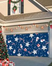 Capa de banner de porta de garagem Singingin Christmas Snowman 183x396cm