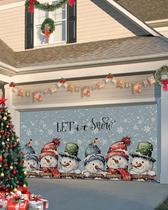 Capa de banner de porta de garagem Singingin Christmas Snowman 213x244cm Capa de banner de porta de garagem Singingin Christmas Snowman 213x244cm