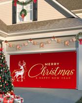 Capa de banner de porta de garagem Singingin Merry Christmas 183x396cm Capa de banner de porta de garagem Singingin Merry Christmas 183x396cm