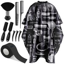 Capa de barbeiro NICEMOVIC 10 em 1 com escova de pescoço e muito mais Capa de barbeiro NICEMOVIC 10 em 1 com escova de pescoço e muito mais