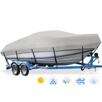 Capa de barco Mancro 1200D PU Heavy Duty Waterproof 20-22 pés cinza
