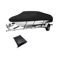 Capa De Barco Preta Impermeável Anti-UV Para Iate De 11-22FT, Proteção Externa Pesada 190T Capa De Barco Preta Impermeável Anti-UV Para Iate De 11-22FT, Proteção Externa Pesada 190T