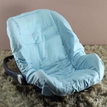 Capa de Bebê Conforto 100% Algodão - Azul com Branco - Laura Baby