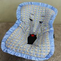 Capa de Bebê Conforto 100% Algodão - Elefante Azul
