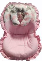 Capa de Bebe conforto+apoio de pescoço Nuvens Rosa - Doce Mania