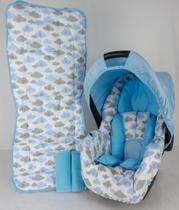 Capa de bebê conforto + carrinho + redutor - nuvem azul nova