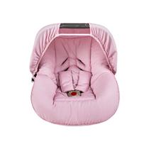 Capa de Bebê Conforto com Capota Tiquinho Rosa - Acolchoada e Protetor de Cinto