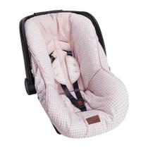 Capa de Bebê Conforto Com Protetor De Cinto Xadrez 100% Algodão - 03 Peças