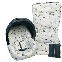 Capa de bebê conforto e capa carrinho - espaço cinza