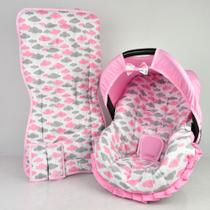 Capa de bebê conforto e capa carrinho - nuvem rosa nova - ALAN PIERRE BABY