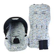 Capa de bebê conforto e capa carrinho - panda azul
