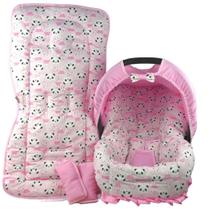 Capa de bebê conforto e capa carrinho - panda rosa - ALAN PIERRE BABY