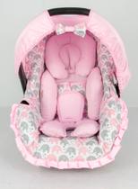 Capa de bebê conforto e redutor - passinho elefante rosa - ALAN PIERRE BABY