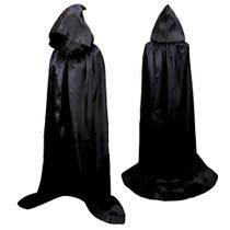 Capa De Bruxa Vampiro Drácula Halloween C/capuz Adulto Luxo